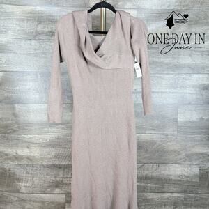 Anthropologie Petite Cowl Neck Long Sleeve Sweater Dress Size LP